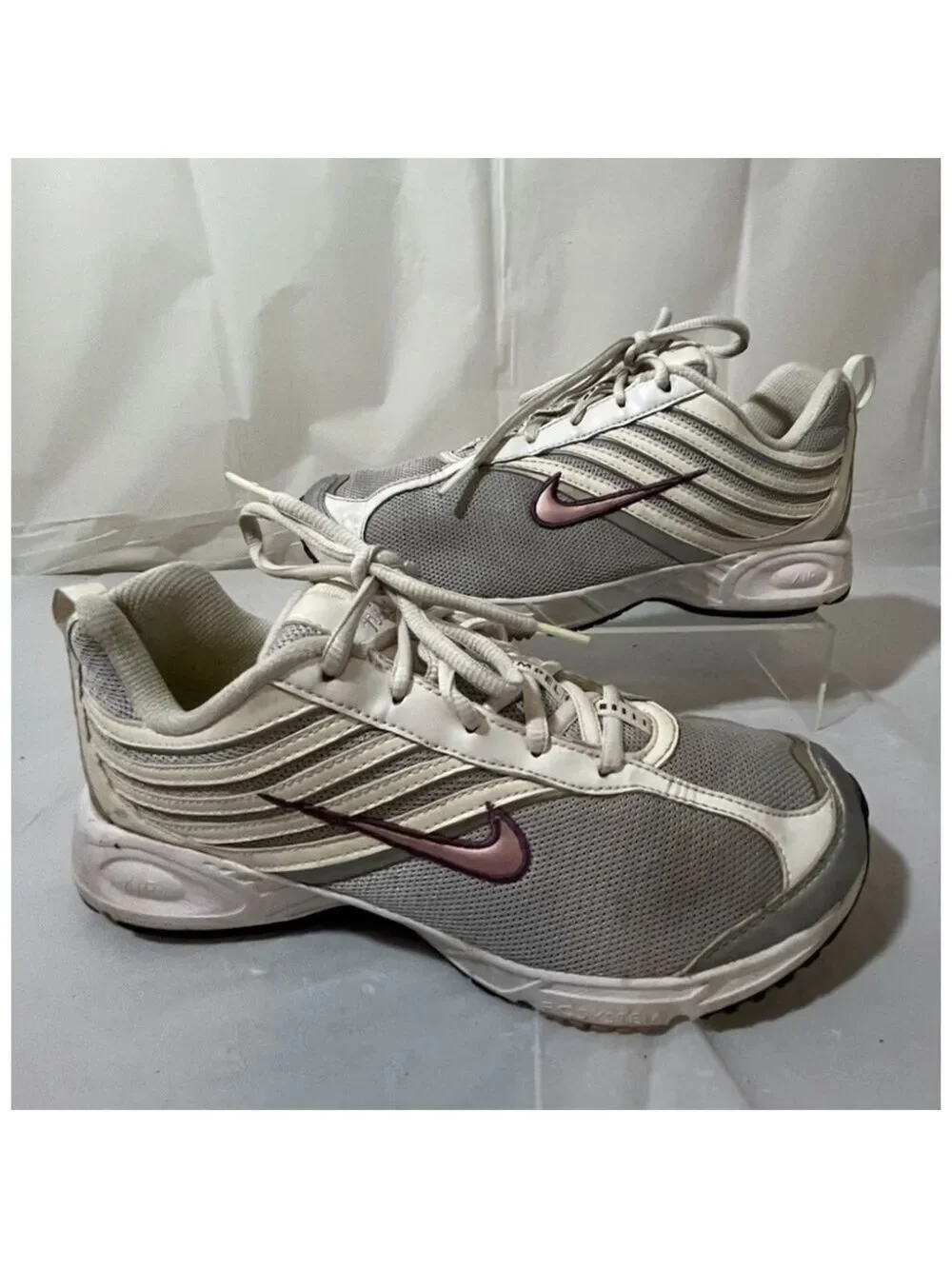 Nike Women Shoe Air Impel II Size 8.5 White Silver Walking Sneaker nike 312932-0